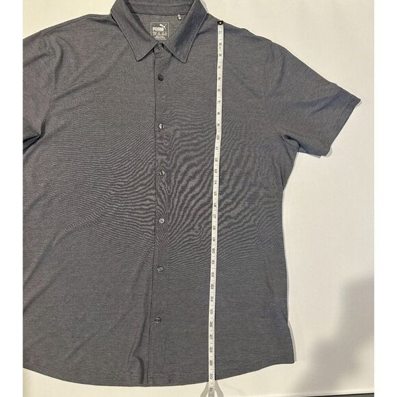 PUMA Men’s Button-Down Polo Shirt Size XL Gray DRYCELL Performance Golf Top - Picture 5 of 9